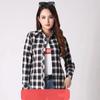 Women's Spring and Autumn Slim Retro Plaid Shirt Large Size Casual Loose Shirt