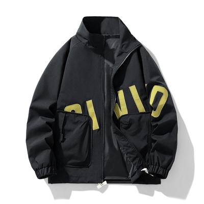 Мужская куртка большого размера. Модная и повседневная свободная и тонкая мужская верхняя куртка с воротником-стойкой.