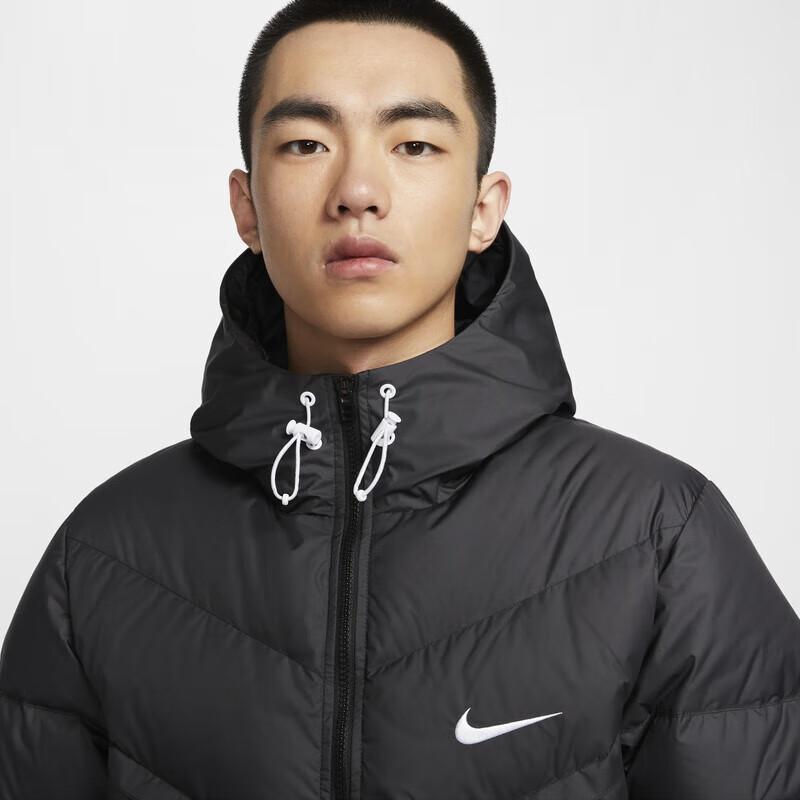Nike Мужская зимняя короткая пуховая куртка с капюшоном, спортивная ветрозащитная куртка