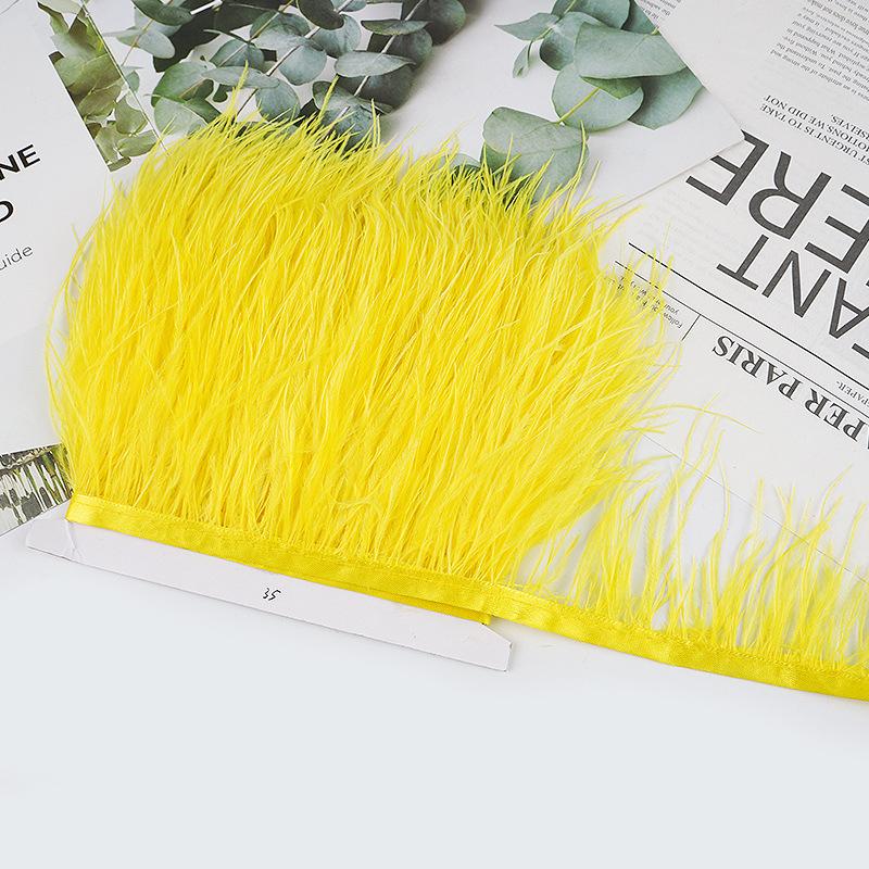 8-10Cm Ostrich Feather Wedding Dress Diy Performance Clothing Accessories Feather Tassel Including Webbing