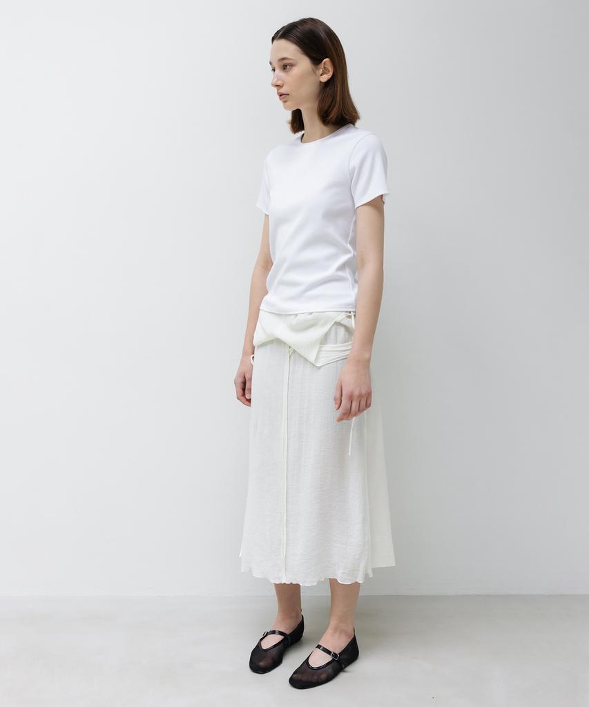 INSILENCE WOMEN Washed Rib Half Sleeve White
