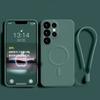 Liquid Silicone Magsafe Case For Samsung Galaxy S25 S24 S23 S22 Ultra Plus FE A55 A15 A35 4G 5G Magnetic Wireless Charging Cover