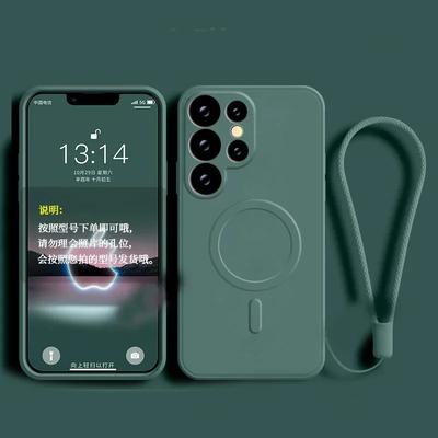 Жидкий силиконовый чехол Magsafe для Samsung Galaxy S25 S24 S23 S22 Ultra Plus FE A55 A15 A35 4G 5G Магнитный чехол для беспроводной зарядки