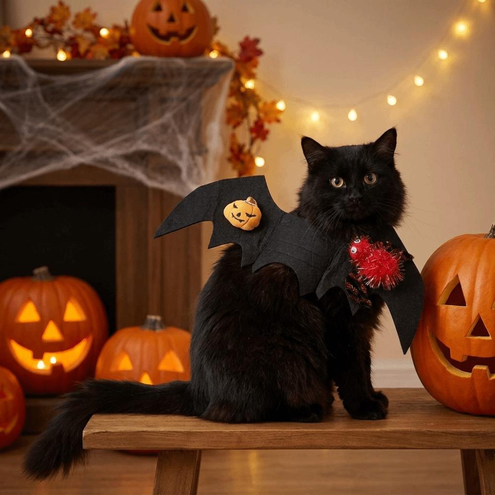 Adjustable Straps Halloween Prank Pet Bat Wings Artificial Wing Halloween Cat Clothes Cosplay Prop