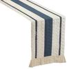 Nordic Style Table Runner Color Block Design Easy To Clean Table Flag with Tassel Christmas Dinner Table Accessory