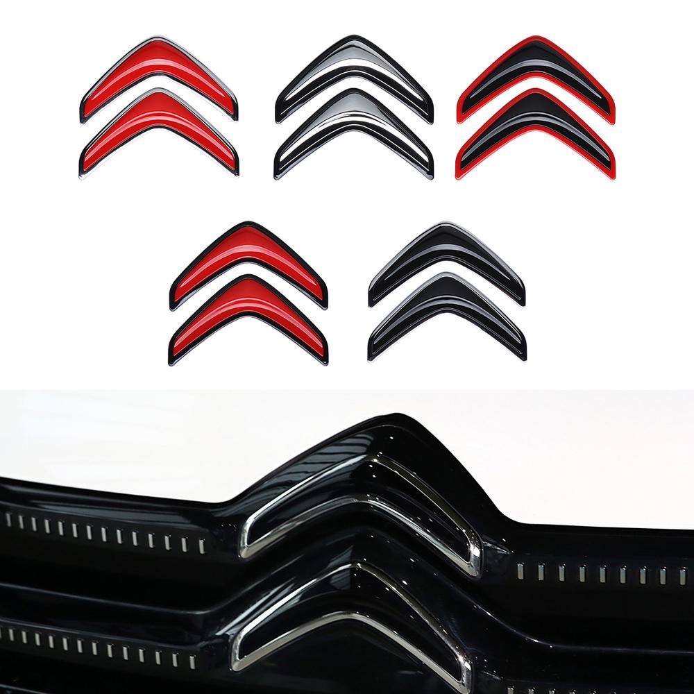 1 pair Car Front Hood/Rear Trunk Logo Badge Stickers For Citroen C2 C3 C4 C5 C6 C-Quatre C4L C-Elysee Picasso VTS Accessories ahr256