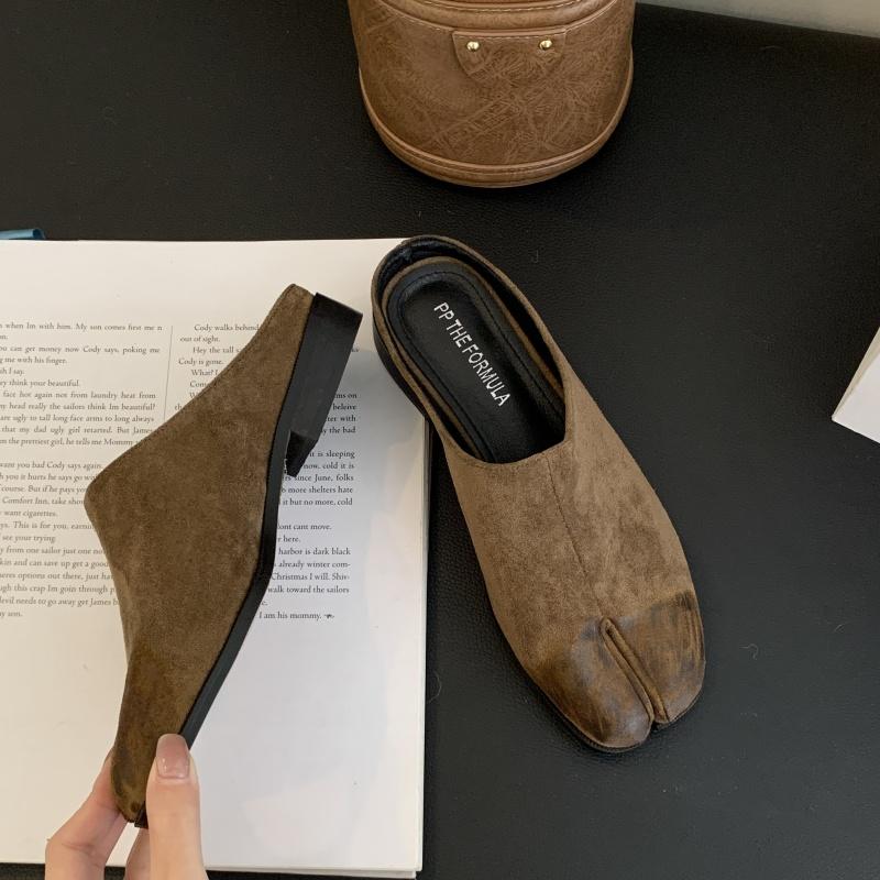 Bailamos Совершенно новые женские тапочки с раздельным пальцем Таби Ниндзя Слипоны Балетки с круглым носком Неглубокие Ленивые лоферы Мягкие лоферы Мягкие М