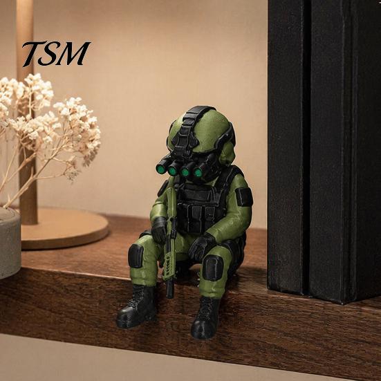 Tactical Desk Decor 3D Printed Soldier Desktop Figurine, Military Model, Miniature Resin Special Forces Ornament for Home Office Car And Lovers