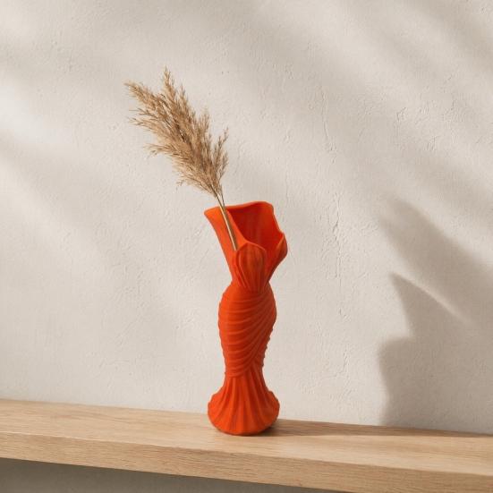 yangyizhi Evening Dress Vase, Elegant Mermaid 3D Printed Plastic Decorative Vase for Home Table Shelf Decor