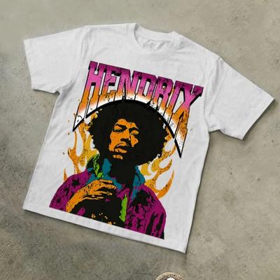 Мужская футболка Jimi Hendrix Hip Hop Street Стиль Харадзюку Летняя Унисекс Повседневная Футболка