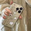 Чехол с мультяшным котиком Line Little Star для iPhone 13/14/15/16/XS/ProMax - Милый прозрачный дизайн
