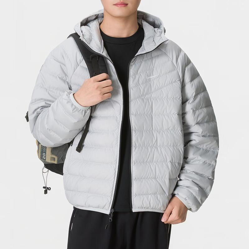 Nike Down Jackets Men's Gray Hooded Non Detachable Moderate JA0742-097