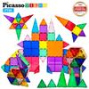 PicassoTiles Набор из 60 магнитных строительных плиток, прозрачные магнитные 3D строительные блоки для игровых досок - Невероятная креативность,