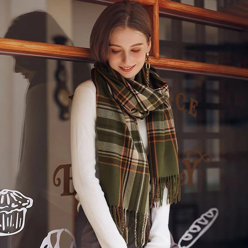 Winter Female Lattice Imitation Cashmere Scarf Autumn and Winter Thick Fashion Warm Wild Scarf Shawl Female Poncho Stoles