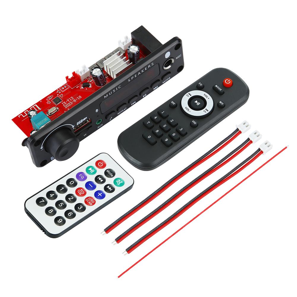 150 Вт Усилитель Автомобильный FM-радио Модуль 6,5 мм Микрофон Совместимый с Bluetooth 5.0 Аудио MP3-плеер TF USB Музыкальный плеер Запись Вызова