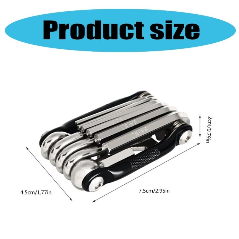 Мультитул для обслуживания велосипедов Инструмент для ремонта велосипедов Гаечный ключ 16 в 1 Многофункциональный Инструмент для обслуживания велосипедов