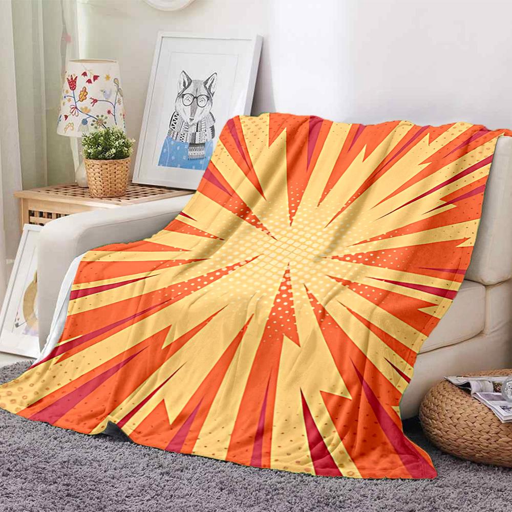 1pc Sunburst Vibrant Lightweight Flannel Blanket, Comfortable and Warm Blanket, for Office and Camping Sofa Bed, Livingroom159