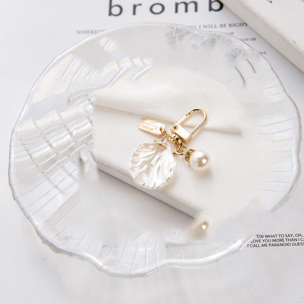 Jewelry Phone Bag Pendant Keyring Girls Golden Shell Keychain Metal Pearl