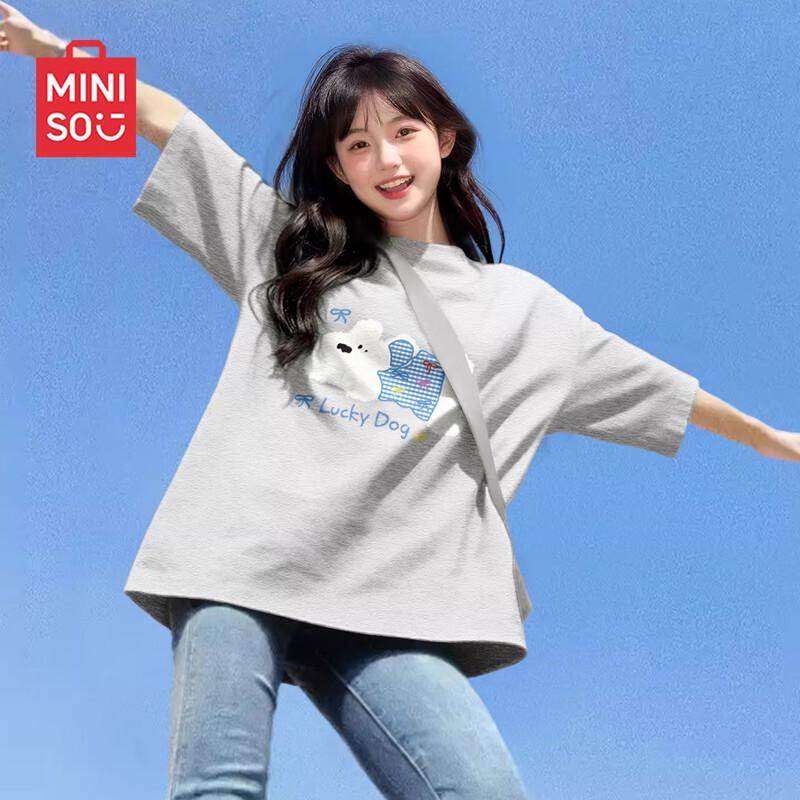 MINISO Женская свободная хлопковая футболка