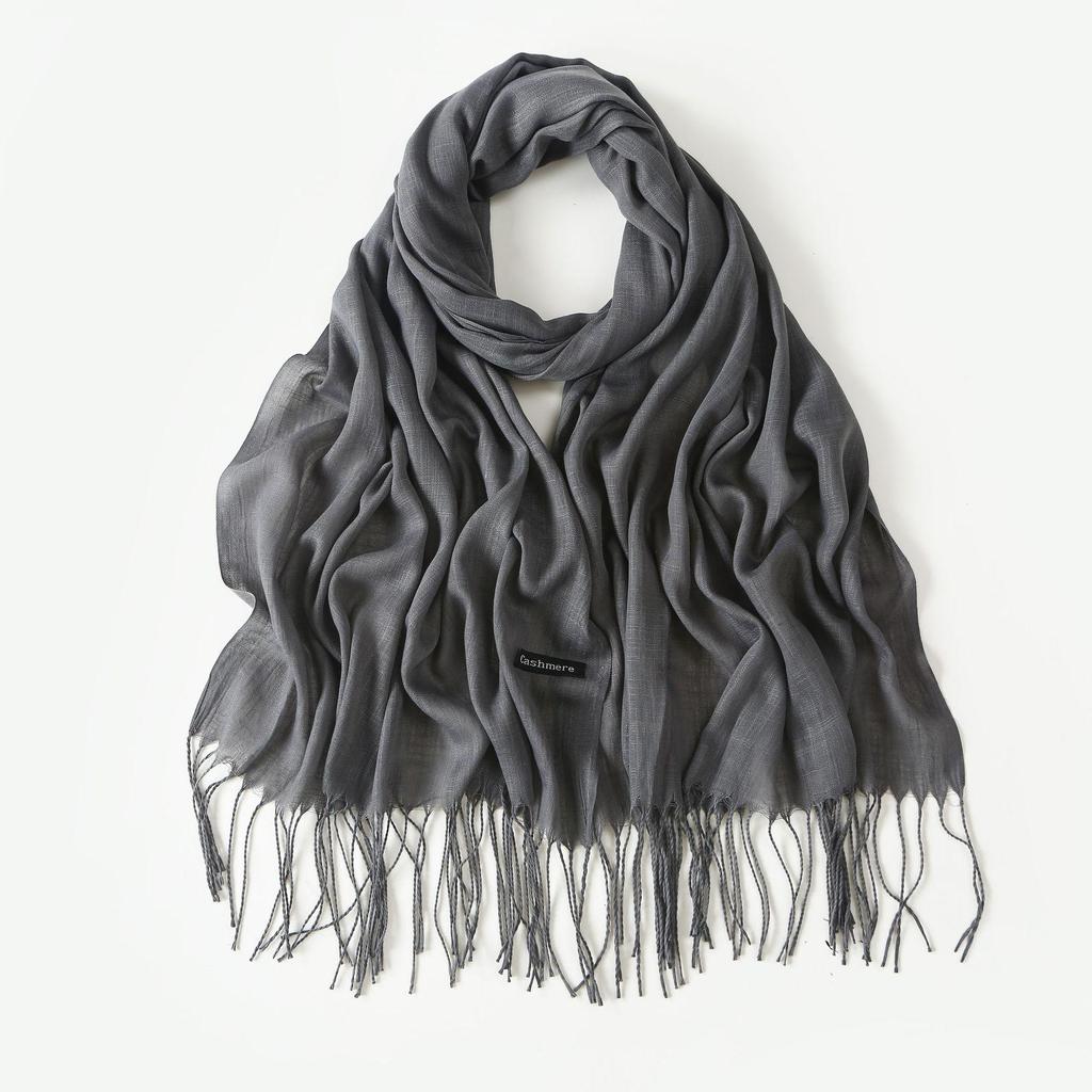 Шелковый солнцезащитный шарф: Модная шаль из бамбуковой пряжи с кисточками