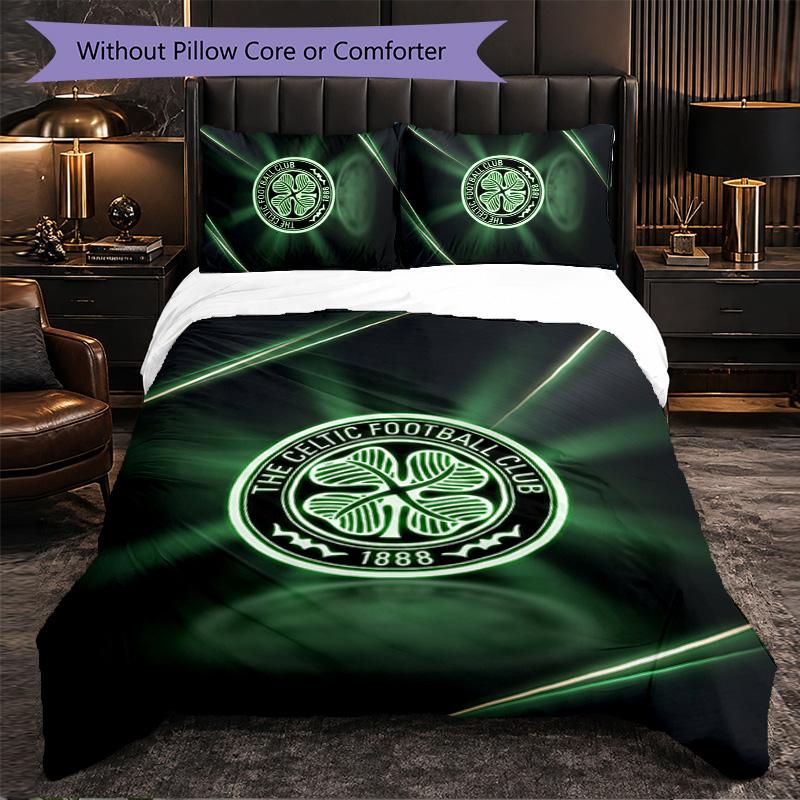 Celtic FC Themed Bedding 3Pcs Duvet Cover Set Decorative Bed Linen For Teen Room Home Decoration