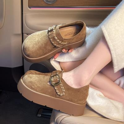 Женская обувь на толстой подошве, увеличивающая рост, с закрытой пяткой, на одной педали, новая осенняя универсальная обувь Boken