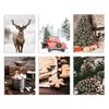6pcs Santa Claus and Snowman Wall Art Canvas Painting Nordic Winter Snow Scene Prints Poster Living Room Bedroom Christmas Decor
