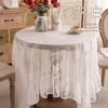 Lace Table Cover Living Room TV Stand Dust Protector Vintage Round Decorative Cloth