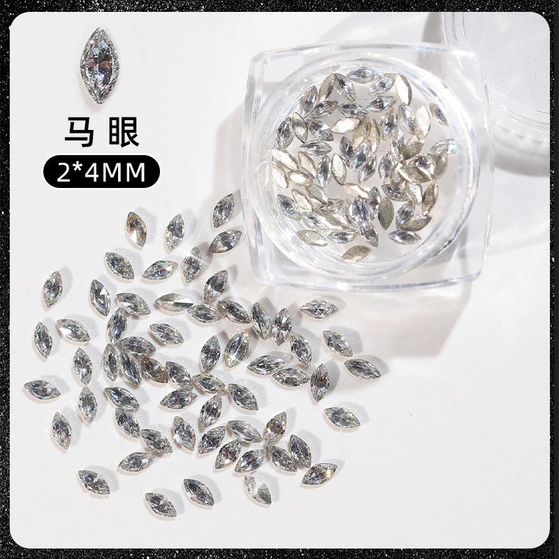 Украшения для ногтей с бриллиантами Flash Mini White Zircon Diy Manicure Украшения для ногтей с конским глазом Love Fat Square Diamond