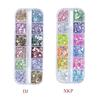 12 Grid/box Mixed Size Hexagon Nail Glitter Sequins Shiny Flakes Nail Art Decoration
