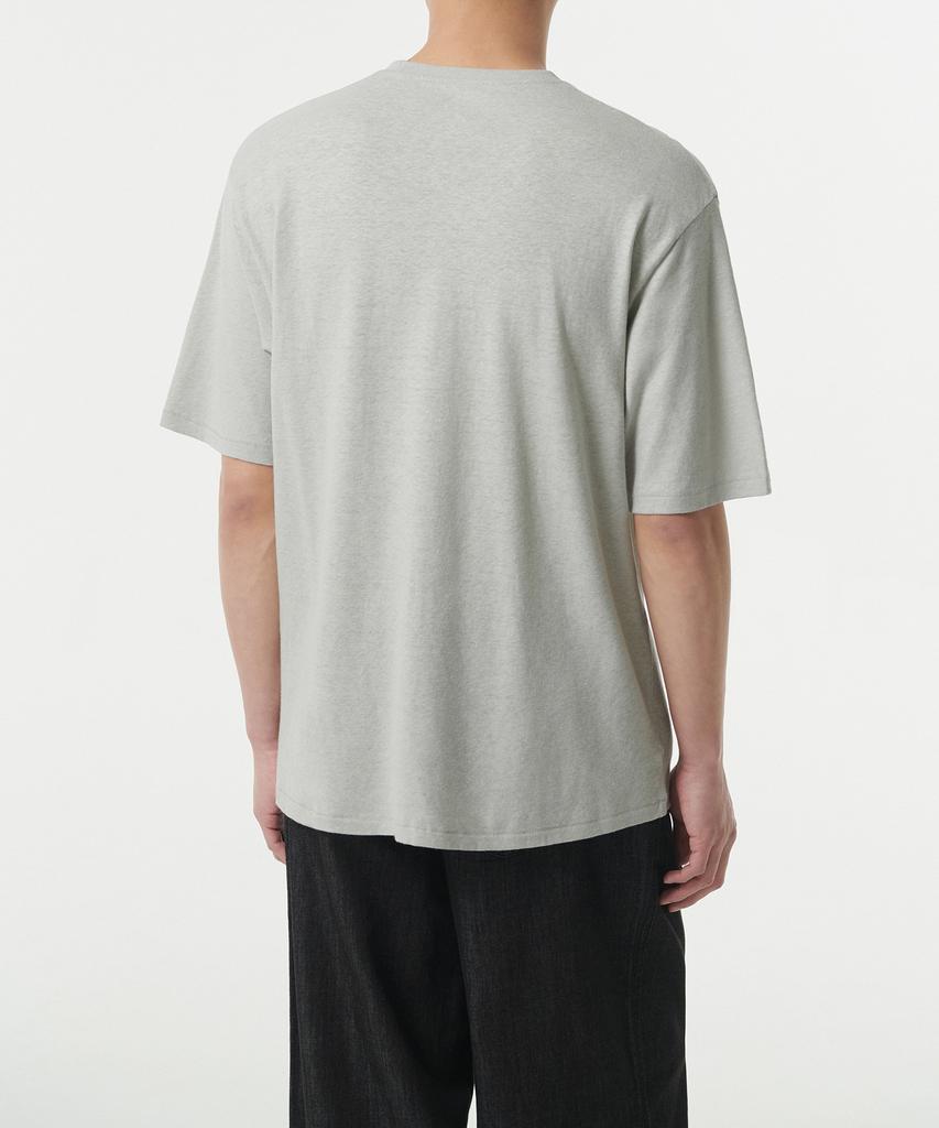 MUSINSA STANDARD Linen Blend Relaxed Crew Neck T-Shirt [Mushroom]