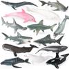 Oenux Ocean Life Animals Whale Dolphin Basking Shark Narwhal Tropical Fish Model Action Figures PVC Education Toy Kids Gift