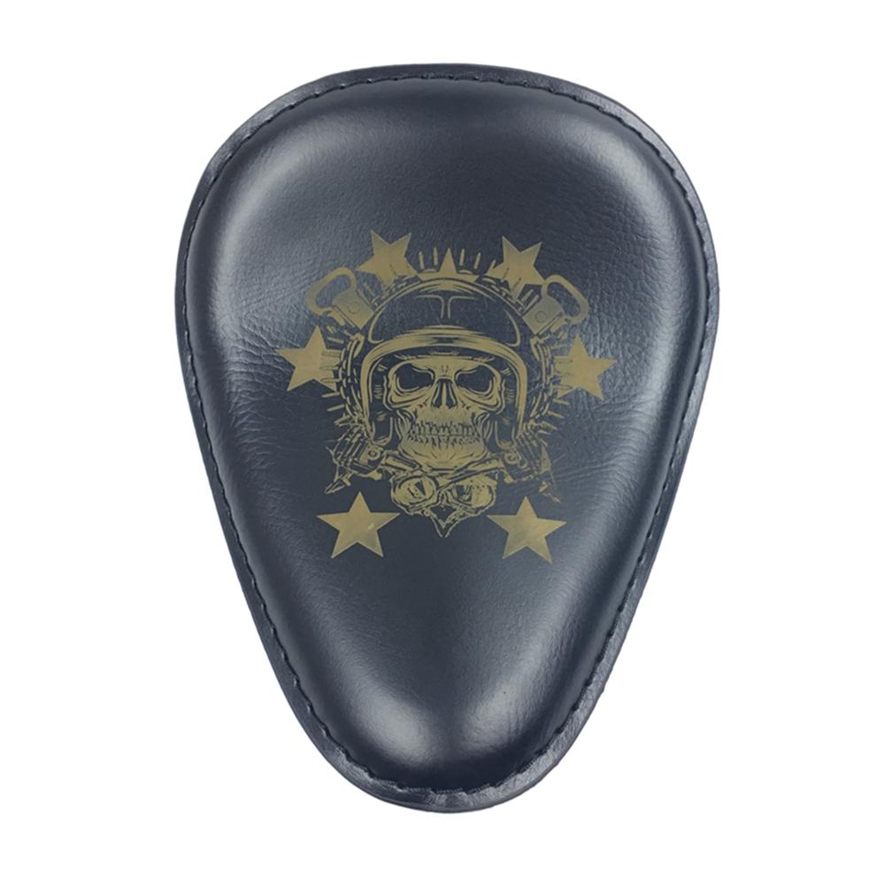 Мотоциклетное ретро черное кожаное сиденье Skull Solo + 3-дюймовый поворотный кронштейн для сиденья Harley Custom Chopper Bobber Saddle