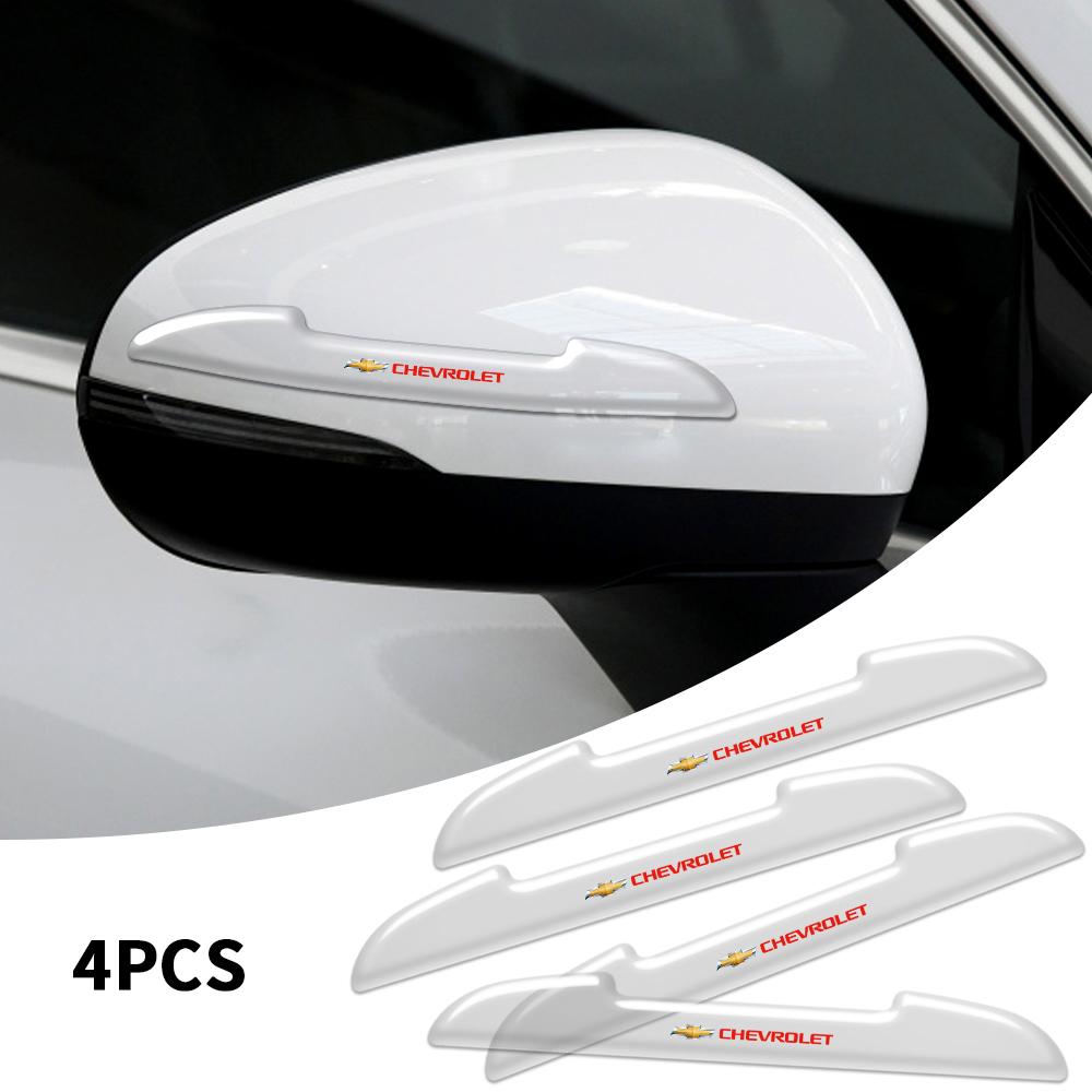 AABHH1 4Pcs Transparent Car Door Edge Bumper Strip Rearview Mirror Anti-collision Stickers For Chevrolet Orlando Sail Malibu Camaro