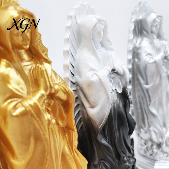 Handmade Retro Figurine Our Lady of Guadalupe Religious Statue, Virgin Mary Figurine, Resin Sculpture, Collectable Character Inspirational Art