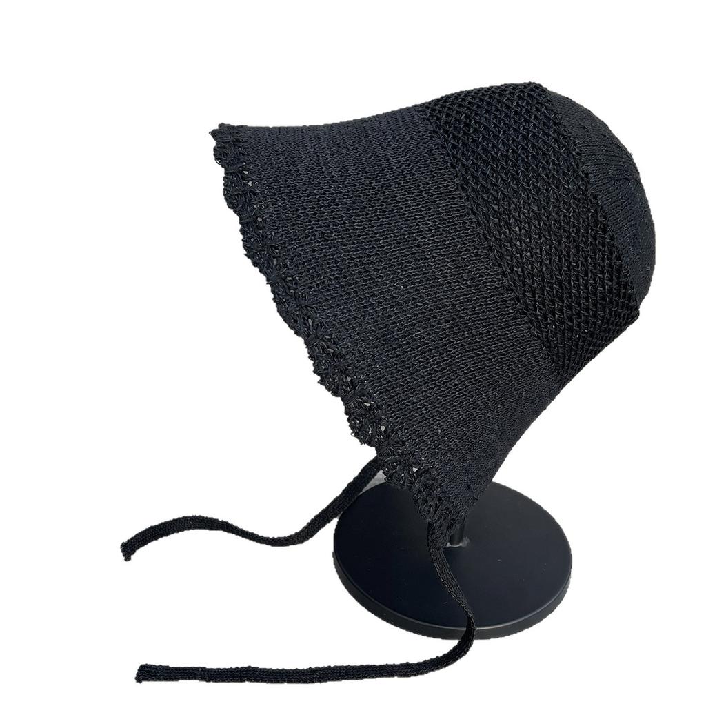 New summer loli wind light and thin rear split fisherman hat children fashion foreign gas hollow lace-up sunshade bucket hat