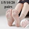 1/5/10/20 пар женских носков ультратонкие шелковые носки прозрачные носки невидимые носки шелковые носки против затяжек противоскользящие носки