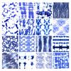 Комплект из 16 штук, толстая четверть, принт сибори, 18 x 22 дюйма, лоскутное шитье своими руками - предварительно нарезанная ткань из 100 хлопка для квилтинга, синяя и