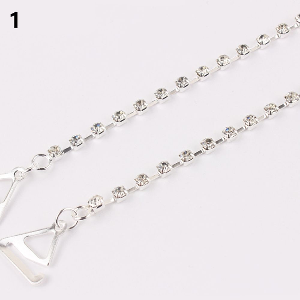 Fashion Rhinestone Crystal Silver Plated Bra Straps Metallic Bra Shoulder Lingerie Accessories