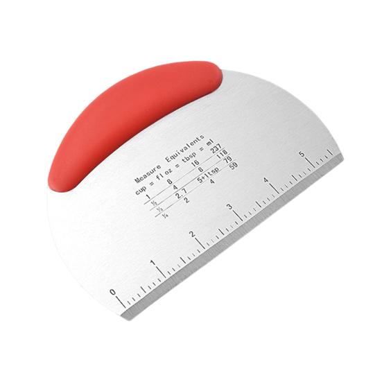 Резак для теста, настольный скребок из нержавеющей стали, конструкция с двойной шкалой, нескользящая ручка, инструмент для резки теста для дома