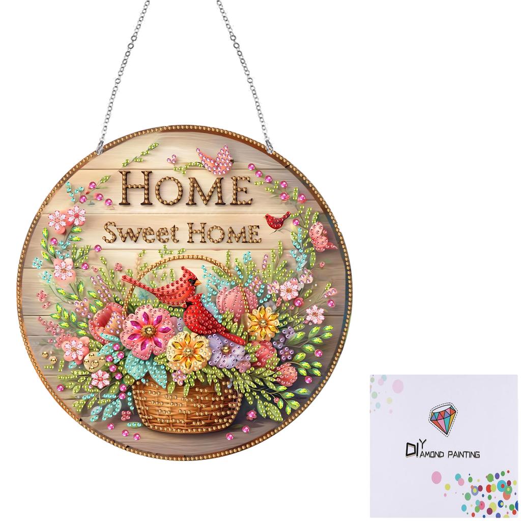 Acrylic Diamond Painting Home Decor 5D DIY Diamond Painting Dots Pendant Rhinestone Diamond Art Window Pendants for Window Decor