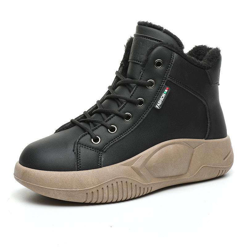 Женская обувь на толстой подошве, повседневная обувь с высоким берцем и мягкой подкладкой, женская обувь на осень и зиму 2023, новая модная женская обувь с круглой головкой