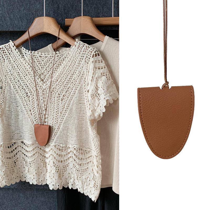 Сумка для хранения очков, подвеска, унисекс, кожаный чехол, солнцезащитные очки, брелок, цепочка, портативная, цветная сумка для чтения, ожерелье