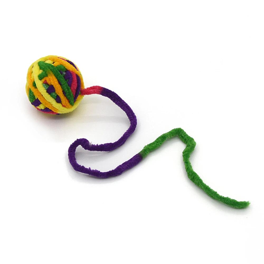 Игрушки для кошек, саморазвлекающиеся игрушки для жевания и дразнения кошек с колокольчиком, цветные шарики для котят, интерактивные игрушки, товары для животных, аксессуары