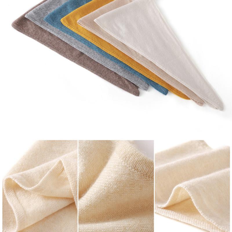 Cashmere Triangle Scarf, Solid Color Small Scarf, Women's Autumn and Winter Korean Version Trendy Warm Decorative Neck Protection, Knitted Scarf