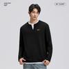 Mark Fairwhale Men's Waffle V-Neck Faux Two-Piece Long Sleeve T-Shirt