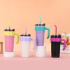 New Large Capacity Handle Cup Stainless Steel Thermos Cup High Appearance Level with Straw Ice Bully Cup Simple Car Cup