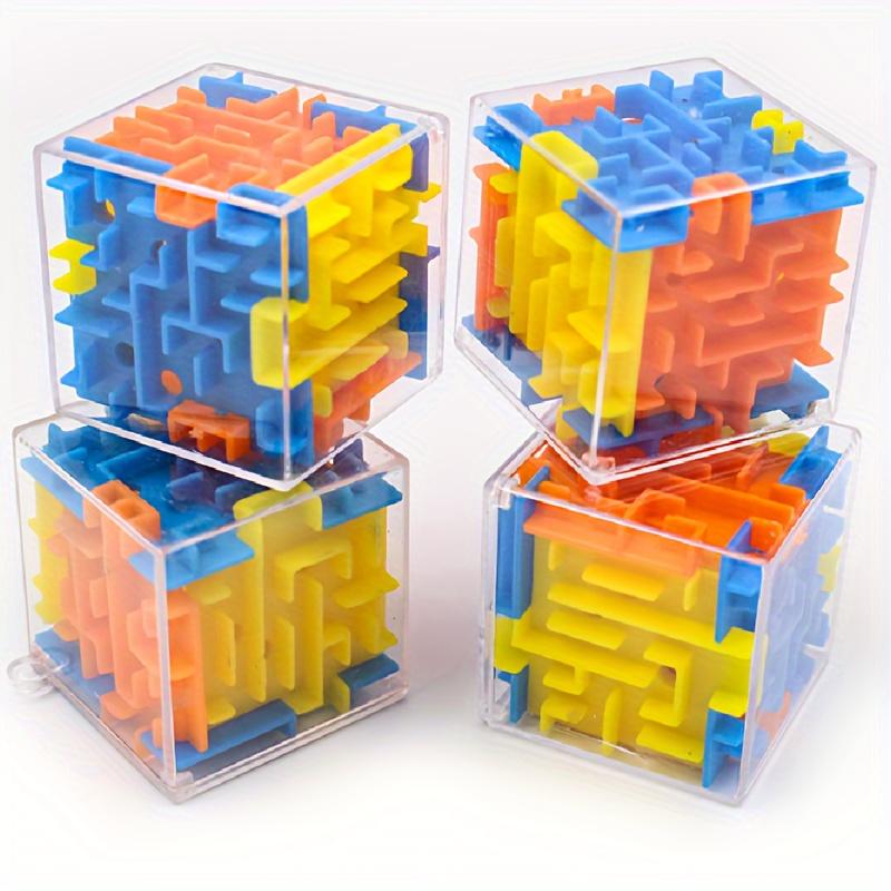 Прозрачный 3D-куб-головоломка-лабиринт с катящимся шариком - забавная игрушка для снятия стресса для детей