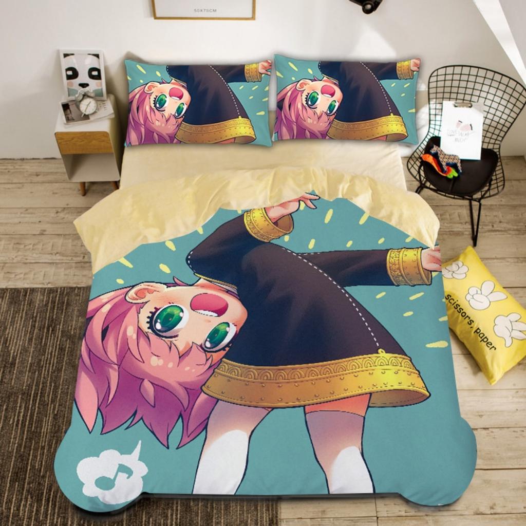 Комплект постельного белья Spy X Family, пододеяльник Spy Funny Anya, аниме-одеяло с наволочкой, односпальный/двуспальный/королевский/королевский