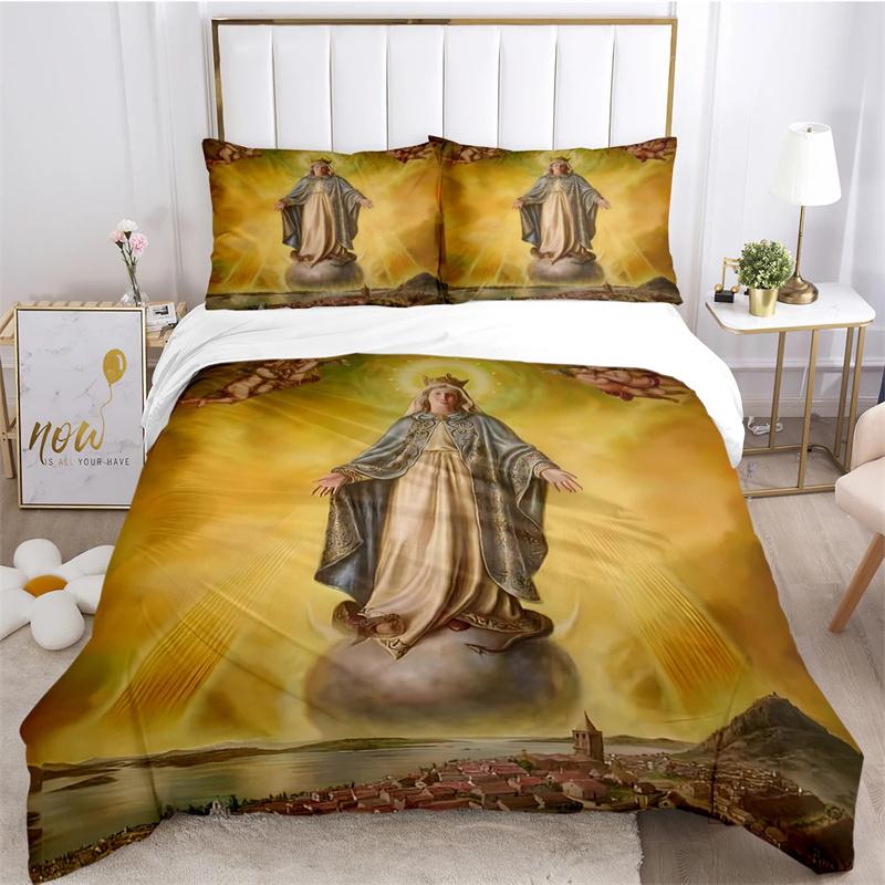Доброе Сердце Пресвятой Девы Марии Всесезонный Пододеяльник Одеяло Постельный Комплект Мягкий Пододеяльник и Наволочки Односпальный/Двуспальный/Квинсайз/Кингсайз